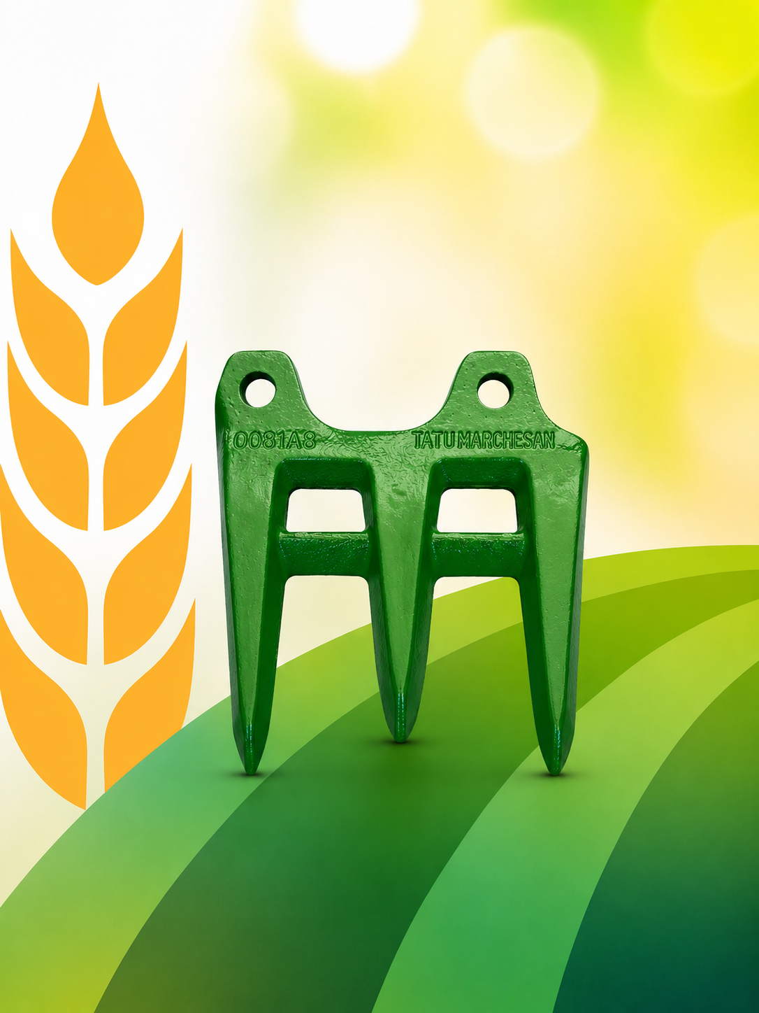 Dedo Triplo Longo-Curto-Longo para plataforma John Deere - código 3208-H213398