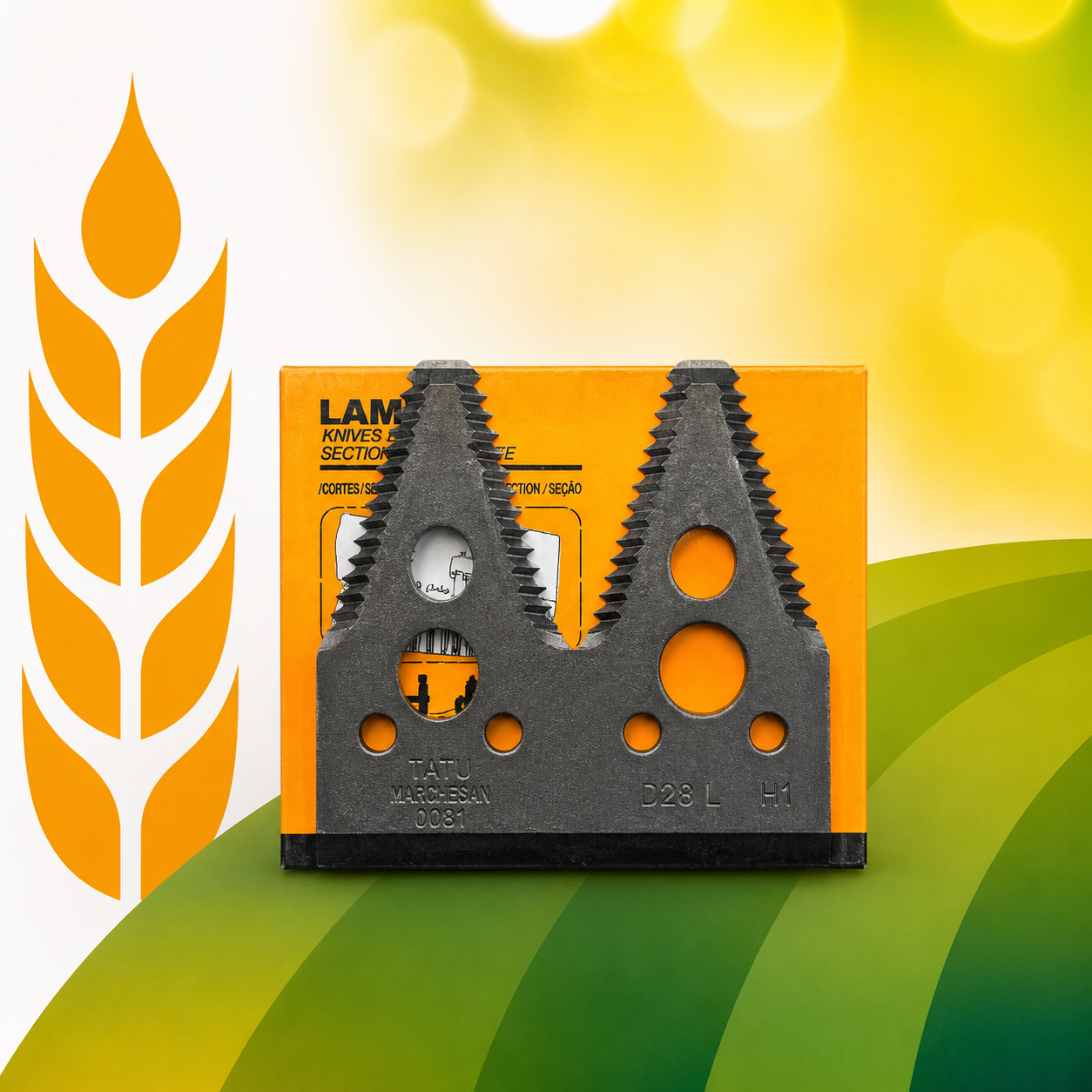 Navalha de Corte Duplo para colheitadeira John Deere - código H163131